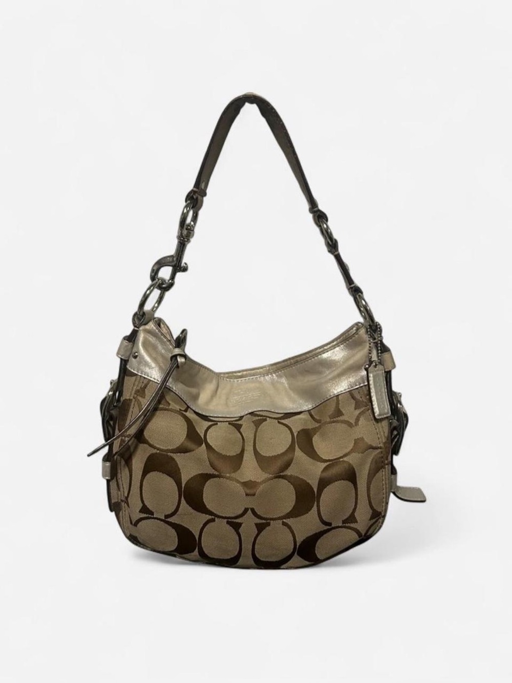 Coach brown hobo monogram bag